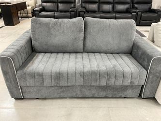 New Sofa bed Queen size gray fabric upholstered