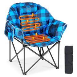 Heated chair foldable camping Patio Lounge 500lb