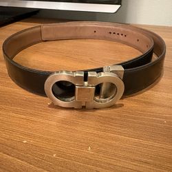 AUTHENTIC DOUBLE SIDED FERRAGAMO MENS BELT! SIZE 30-32- GOOD CONDITION!