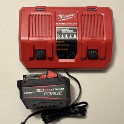 New Milwaukee M18 FORGE 12.0 Ah and Dual Bay Rapid Charger (48-11-1813, 48-59-1802)
