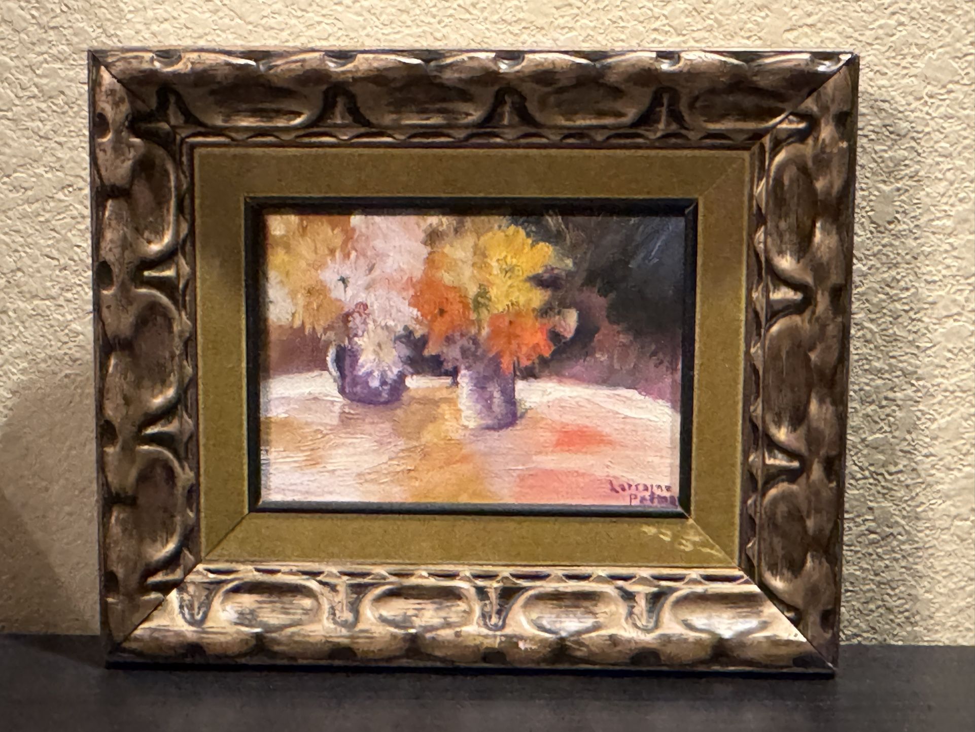 Lovely Floral Still Life Oil Painting by Listed Cal. Artist Lorraine Pelman