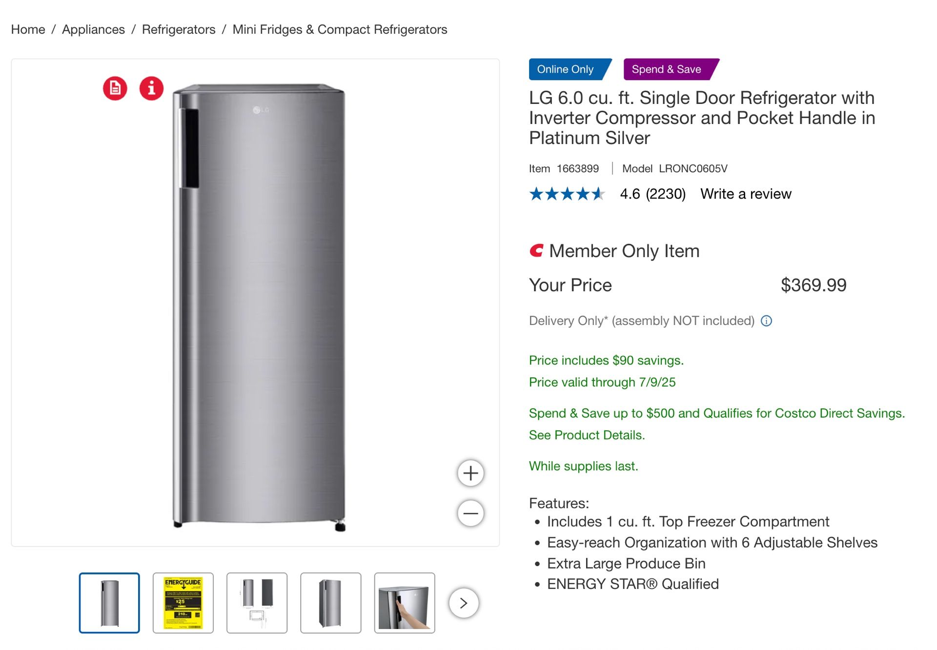 LG Mini Fridge, New In Box