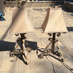 2 Iron Set Lamps 