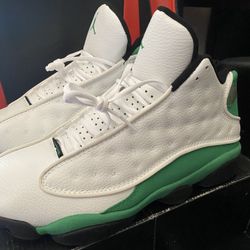 jordans  13 lucky green size 13