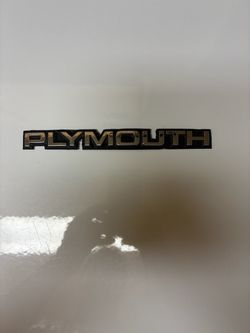 Plymouth OEM 1(contact info removed) S Body 9 3/8" Emblem Badge Logo Nameplate Name (contact info removed)