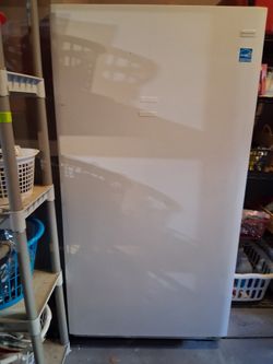 Frigidaire upright freezer in white. Like new!! Delivery Available for small fee 🚛