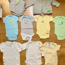 Baby Girl 9 Pcs Bundle Onesies, Newborn- 3 Months Gerber, Gymboree, Carter’s