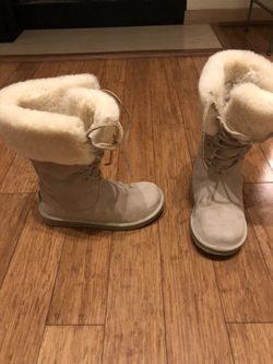 Light tan UGG boots.
