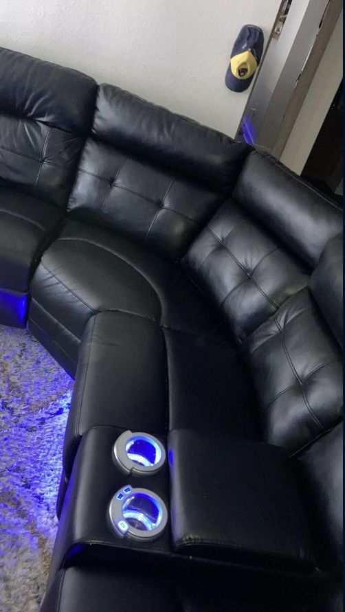 Leather L Couch