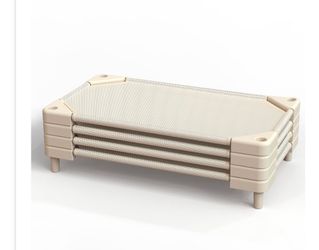 NOUJULOUN Daycare Cots,Stackable Preschool Cot For Kids (4 Packs,Light Beige,40"X23")  Open box  Inventory Number 10(contact info removed)9