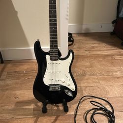 Squier Bullet Electric Guitar with Stand and Cable