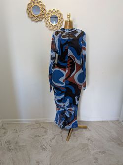 Title: Monica Ahanonu x Target Black History Month Mesh Maxi Dress - Blue/Multi