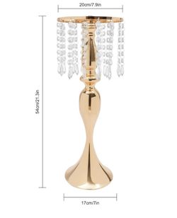Crystal Flower Vase Wedding Table Decor Flower Stands 21” Gold Vase Base