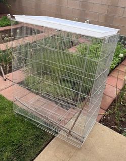 Large White Wire Flight Bird Cage