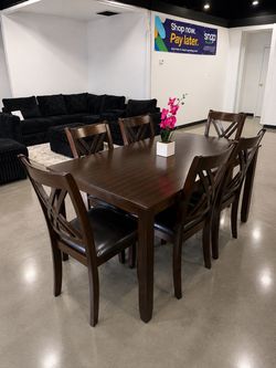 🍽️ New 7-Piece Dining Table Set – Table + 6 Chairs | $10 Down