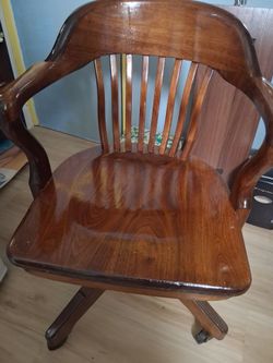 Swivel Chair on wheels  (restained and polished 3x)