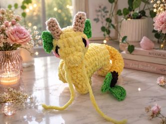 Cute crochet leaf dragon