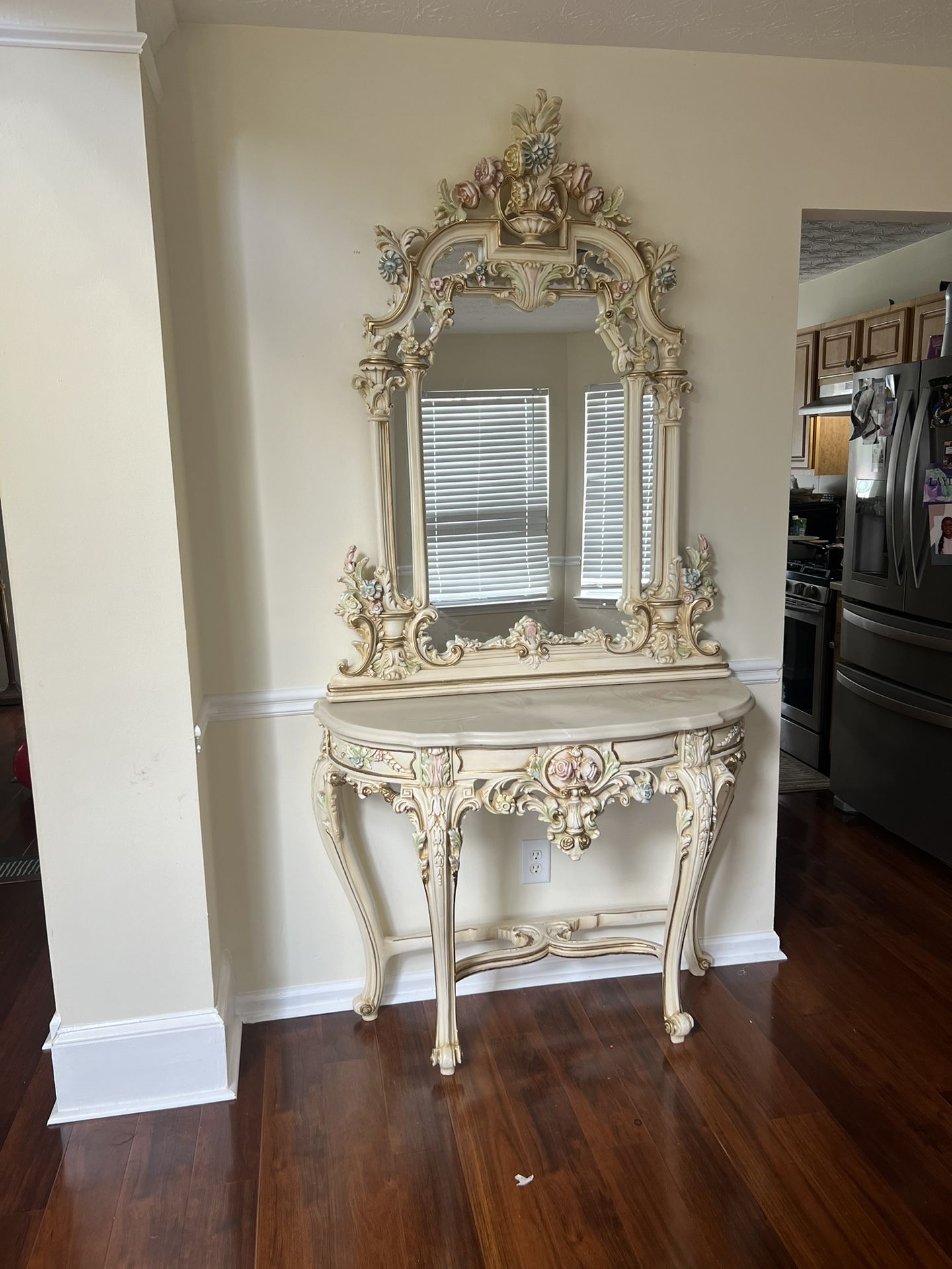 Ornate Vintage Mirror Console