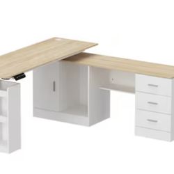 Adjustable L- Shaped Desk