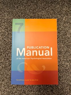 Publication Manual of the American Psychological Association 7th Edition