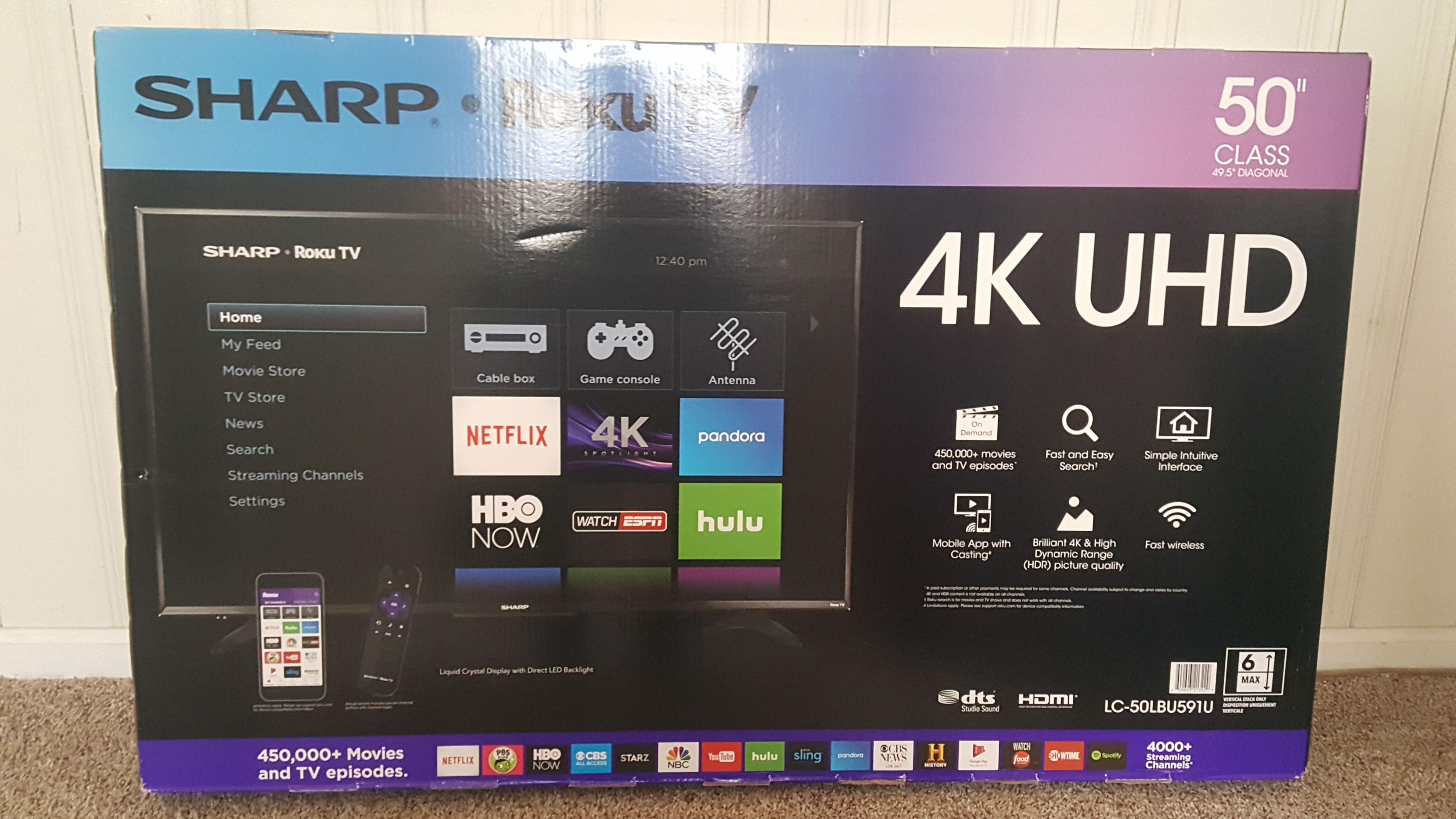 Sharp - 50" Class (49.5" Diag.) - LED - 2160p - Smart - 4K Ultra HD TV Roku TV