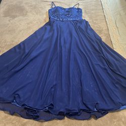 Long Evening Dress Royal/Navy Blue Size M