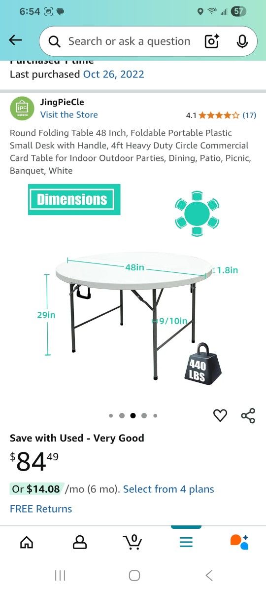 White ROUND TABLE