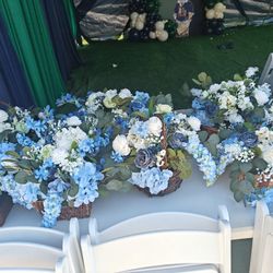 6 Flower Arrangements Used Once For Party 