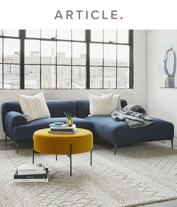 Article Abisko L Shaped Blue Couch