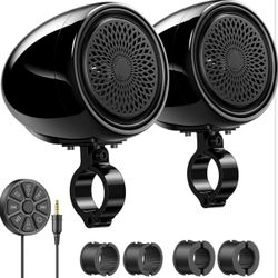 Brand NEW 4” Bluetooth Motorcycle Handlebar Speakers – Waterproof, Loud Sound
