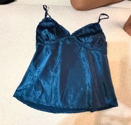 Teal Satin Cami Top