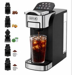 Brand new in the box - KOTLIE Single Serve Coffee Maker for K*cup/Nes Original/D*G Capsules and Ground Coffee, 50 Oz Removable Reservoir, up to 12oz C