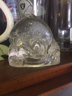 Dolphin clear crystal partylite tea light candle holder
