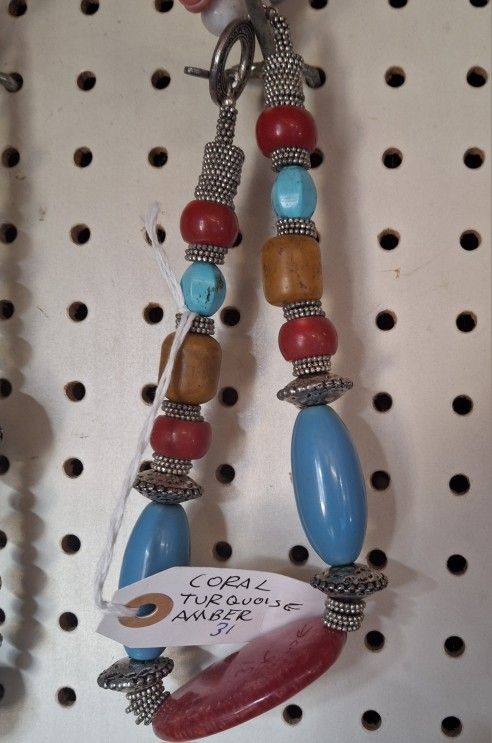 Necklace Coral Turquoise Amber