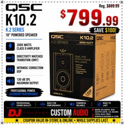 QSC K.2 Series Powered Speaker 10" PA System With DSP 2000 Watts K10.2 🚨 Payment Options Available 🚨 No Credit Needed 🚨
