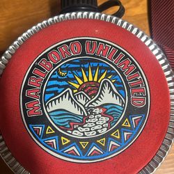 Coleman Vintage Marlboro Unlimited Canteen Water Container Metal Storage Red