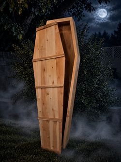 Wooden Coffin Halloween Prop