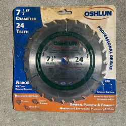 7 1/4 inch diameter 24 teeth wood cutting circular saw