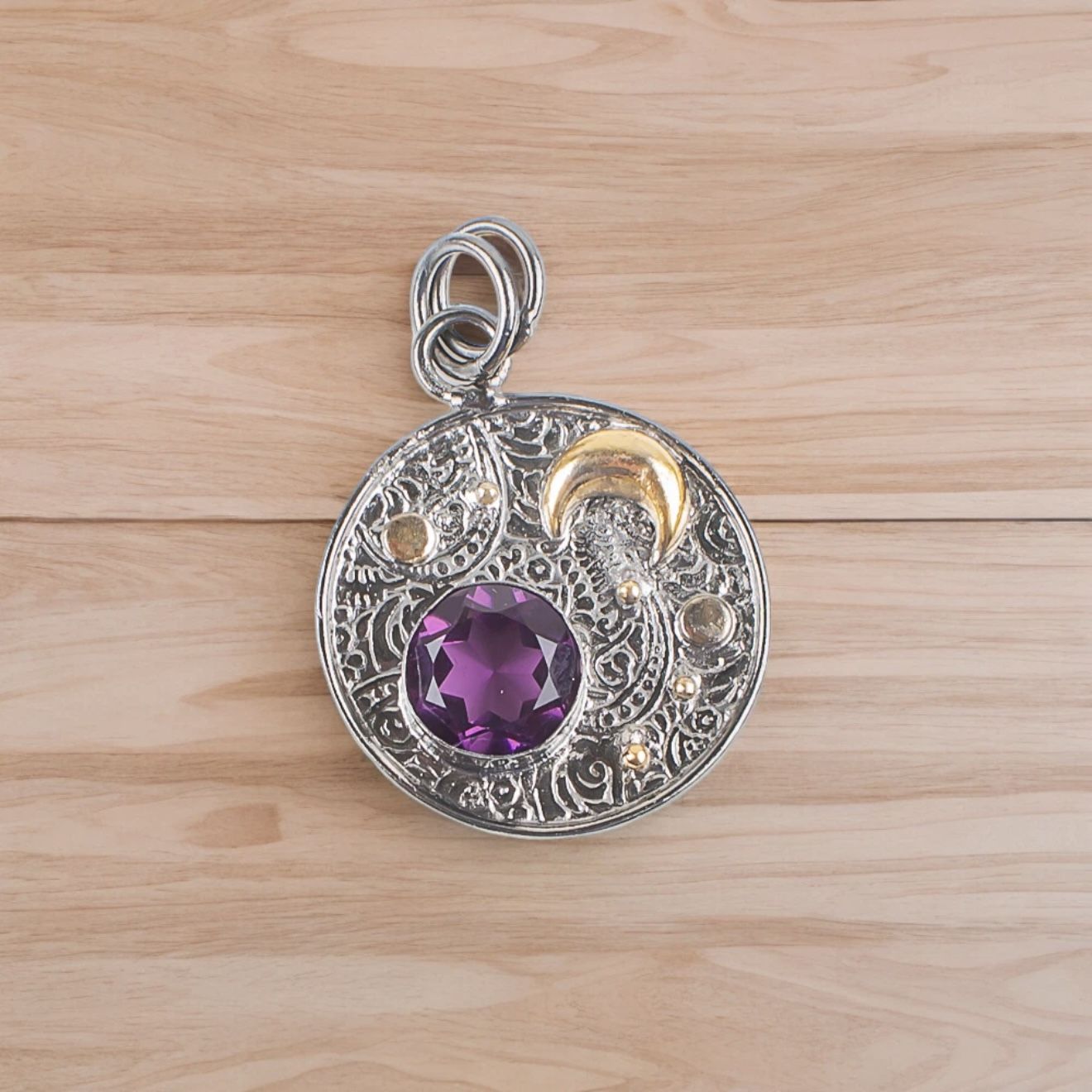 Handmade 925 Sterling Silver Jewelry Pendant African Amethyst Gemstone Pendant
