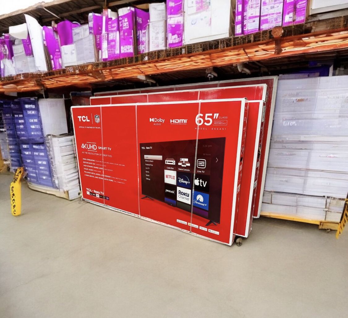 HD255 65” TCL smart 4k Roku led tv floor model display