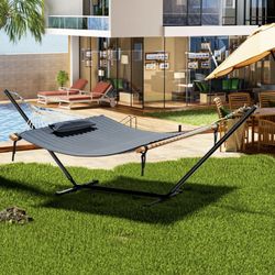 HAMMOCK - 12 Feet Double Hammock with Space Saving Steel Stand