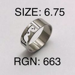 Stainless Steel Ring Band: Size-6.75/RGN-663