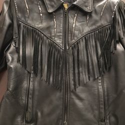 Ladies Black Leather Jacket