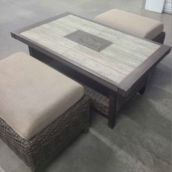 Outdoor Furniture Set Table And 2 Stools