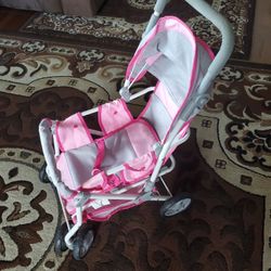 Double Doll Stroller basket - Pram for Baby Doll with Adjustable Seats & Storage Basket 