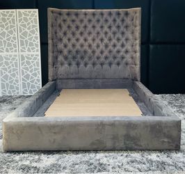 Fancy Gray queen bed frame!
