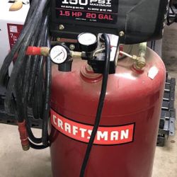 Air Compressor Craftsman 150 PSI 1.5 HP 20 GAL With Tools, Hose, Drain