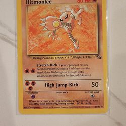 Hitmonlee 22/62 Rare - Regular/Non Holo - 1999 Fossil Unlimited Pokémon Card MP