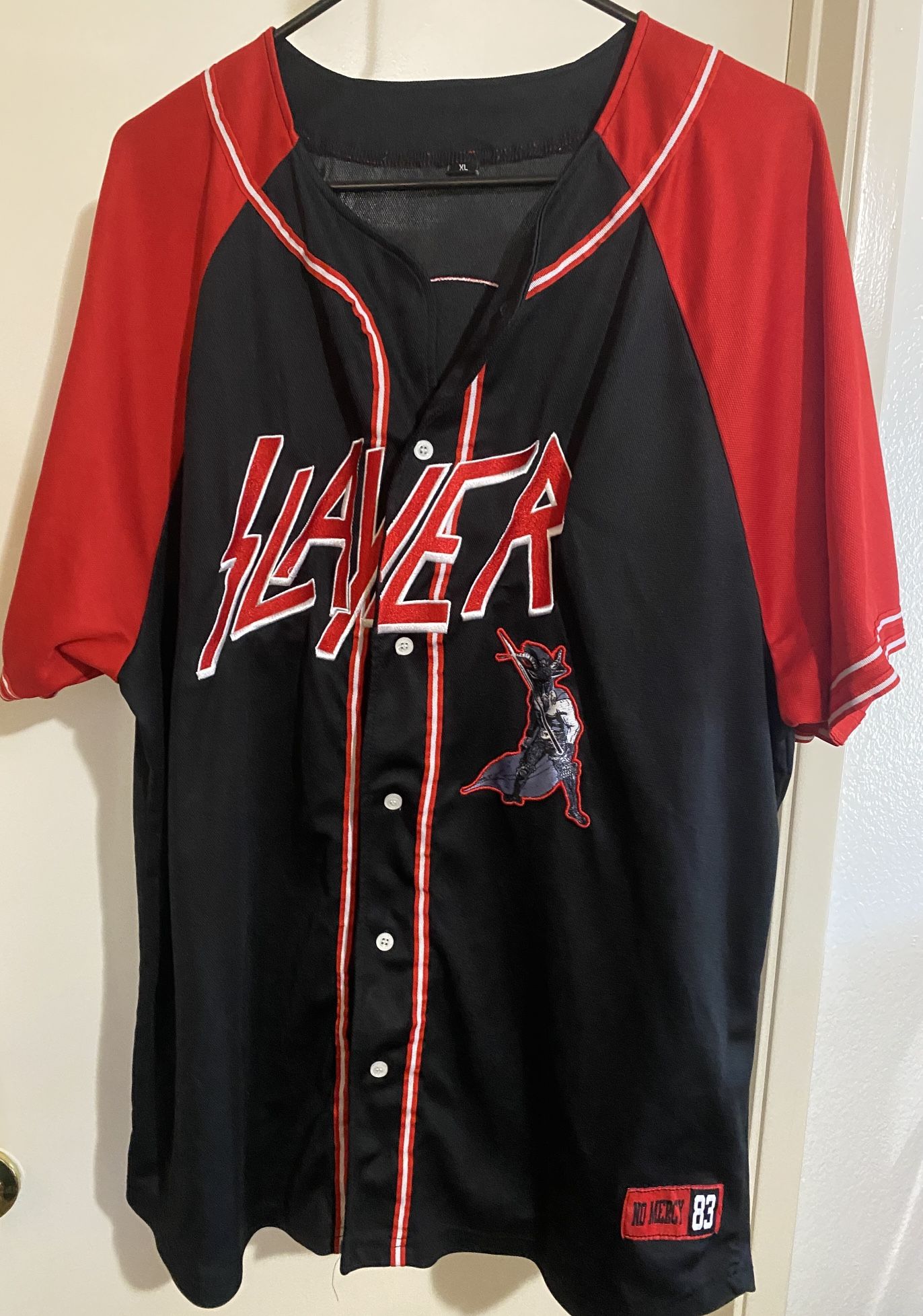 Slayer Jersey Xl Missing Top Button 