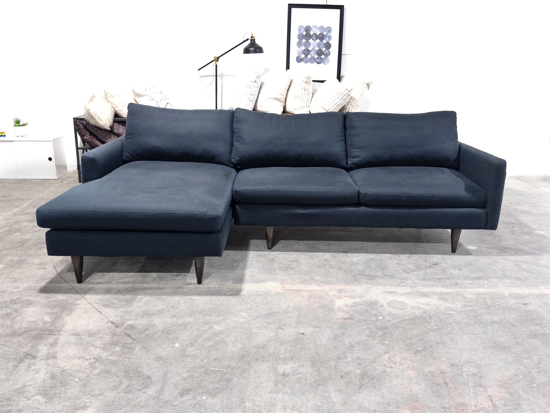 Room And Board Blue Sectional Couch